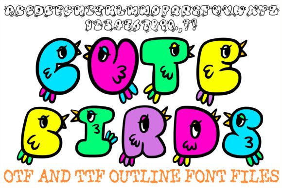 Cute Birds: A Whimsical Display Typeface for Brand Identity