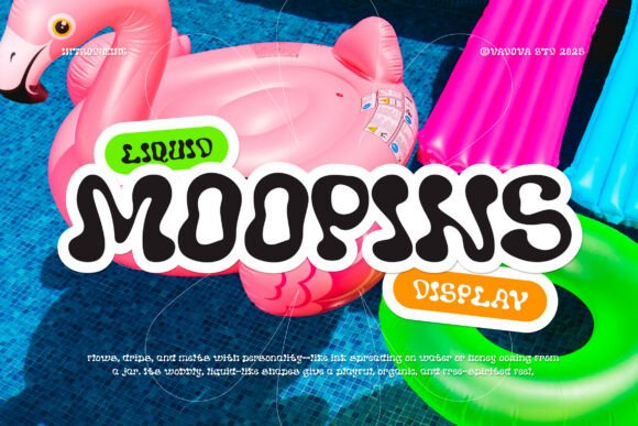 Moopins: A Playful Liquid Display Font for Editorial Design